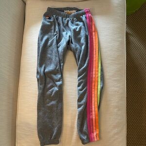 Aviator Nation 5 stripe sweatpants, size S
